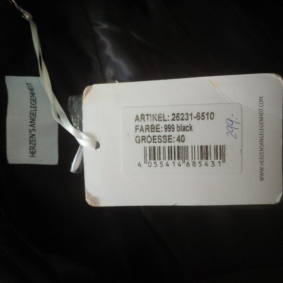 Herzen's Angelegenheit Black Satin Womens Blazer 2 Button Pockets Dressy 40 - Picture 11 of 13